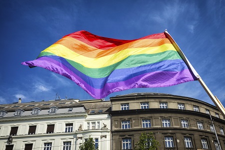 Bandera trans arcoiris 